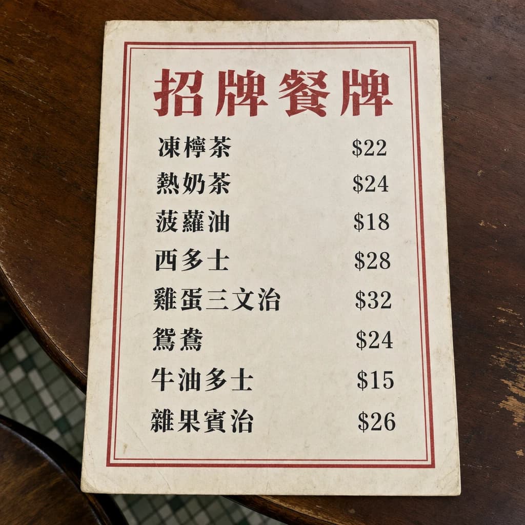 GPT Image 2 generated 茶餐廳餐牌 — accurate Chinese