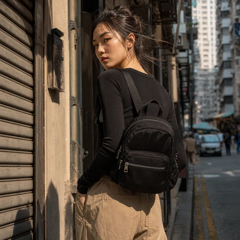 Mini backpack HK 街頭 streetwear prompt